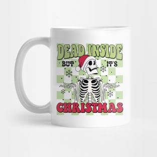 "Dead Inside But It's Christmas" Funny Skeleton Mug